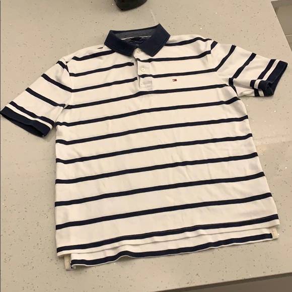 Tommy Hilfiger polo tee shirt stripe  like nwot - Picture 1 of 5